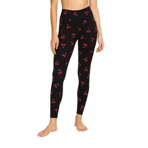VICTORIA'S SECRET PINK Black with Cherries Leggings Womens Size‎ XS